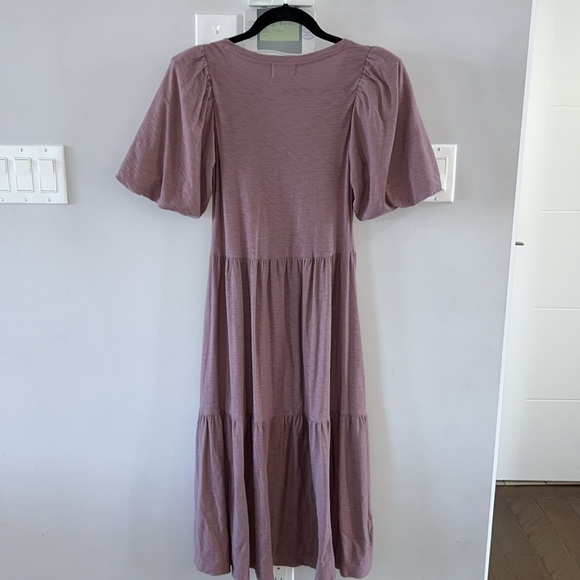 Nation Geri V-Neck Peasant Puff Sleeve Dress- Santa Fe - Picture 9 of 15